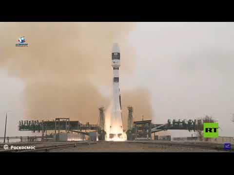 شاهد لقطات تظهر إطلاق صاروخ سويوز الروسي شاهد لقطات تظهر إطلاق صاروخ سويوز الروسي